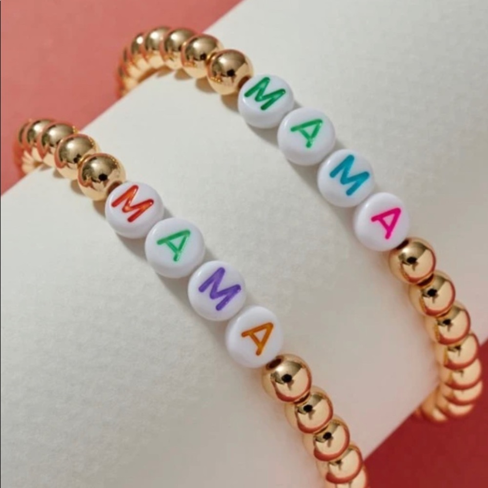 Last 1! ✨ Gold Beaded Mama Stretch Bracelet - Picture 2 of 4